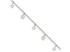 FJC Finejewelers Sterling Silver Polished And Textured Star W/ 1in Ext. Anklet