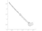 FJC Finejewelers Sterling Silver Polished Heart W/ 1in Ext. Anklet