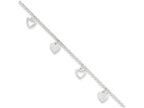 FJC Finejewelers Sterling Silver 9 Polished Heart W/ 1in Ext. Anklet