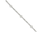 FJC Finejewelers Sterling Silver Polished Swirl Disc W/ 1in Ext. Anklet