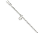 FJC Finejewelers Sterling Silver Polished Shell W/ 1in Ext. Anklet