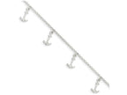 FJC Finejewelers Sterling Silver Polished Anchors W/ 1in Ext. Anklet