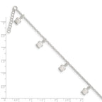 FJC Finejewelers Sterling Silver Polished Turtle W/ 1in Ext. Anklet