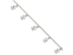 FJC Finejewelers Sterling Silver Polished Turtle W/ 1in Ext. Anklet