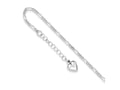 FJC Finejewelers Sterling Silver Polished Heart W/ 1in Ext. Anklet