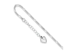 FJC Finejewelers Sterling Silver Polished Heart W/ 1in Ext. Anklet