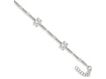 FJC Finejewelers Sterling Silver Polished Flower W/ 1in Ext. Anklet