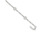FJC Finejewelers Sterling Silver Polished Flower W/ 1in Ext. Anklet