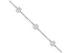 FJC Finejewelers Sterling Silver Polished Flower W/ 1in Ext. Anklet
