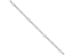 FJC Finejewelers Sterling Silver Polished Moon And Star W/ 1in Ext. Anklet