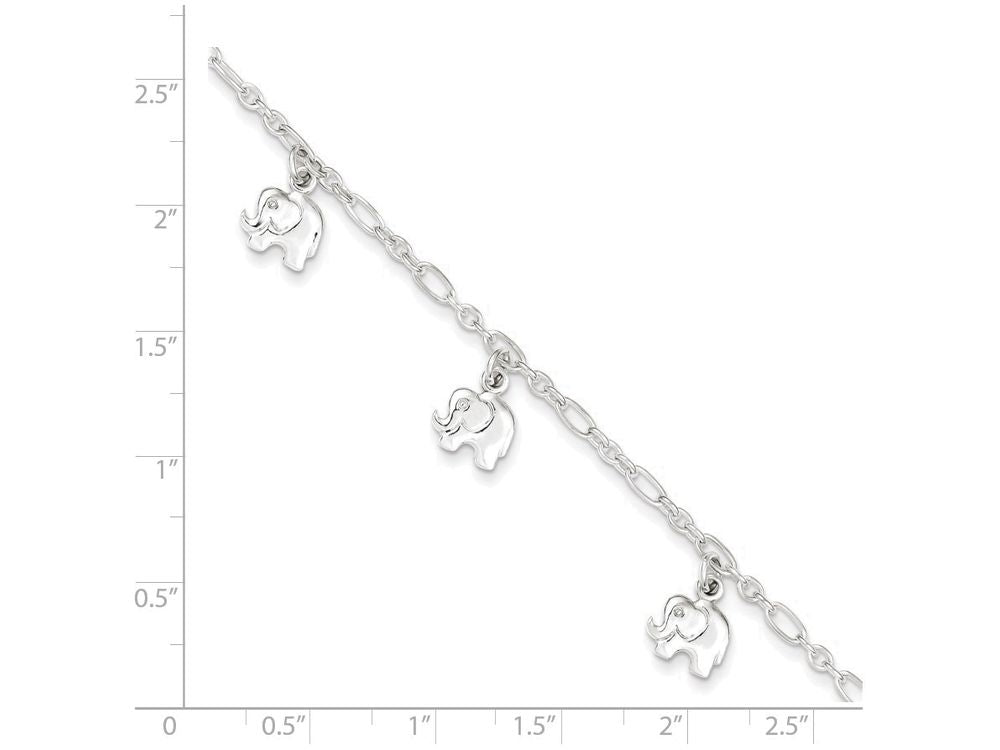 FJC Finejewelers Sterling Silver Polished Elephant Bracelet