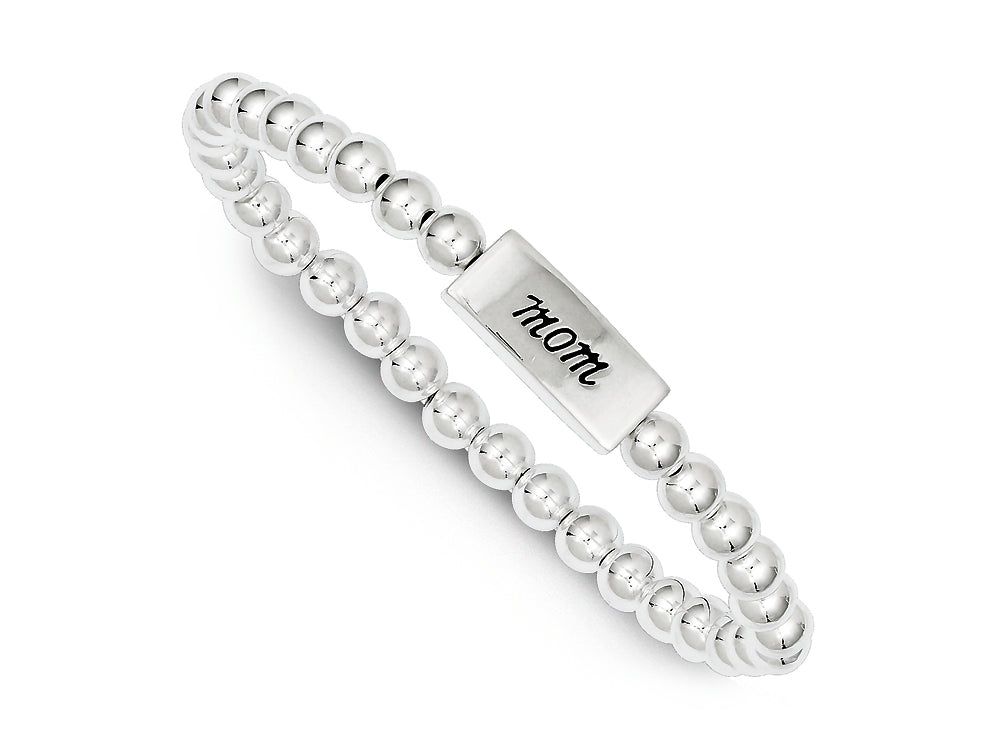 FJC Finejewelers Sterling Silver Enameled Mom Stretch Bracelet