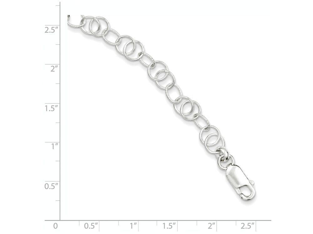 FJC Finejewelers Sterling Silver Polished And Textured Fancy Bracelet