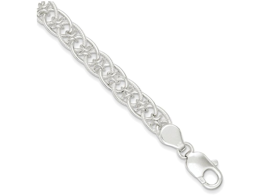 FJC Finejewelers Sterling Silver Polished And Textured Fancy Bracelet