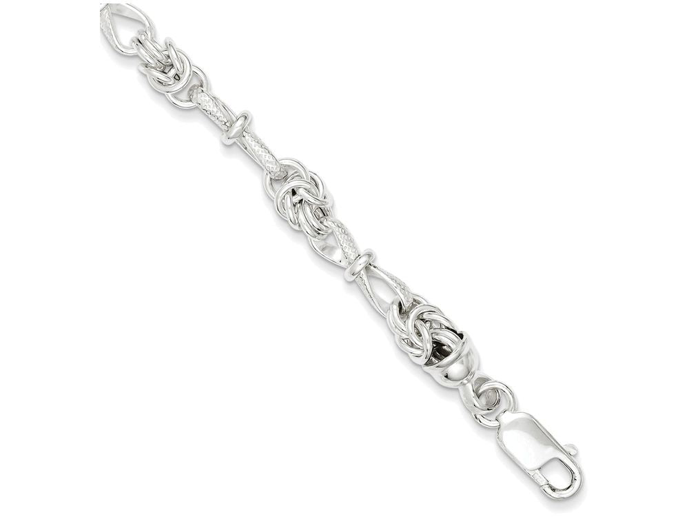 FJC Finejewelers Sterling Silver Polished And Textured Fancy Bracelet