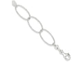 FJC Finejewelers Sterling Silver Polished And Textured Oval Link Bracelet