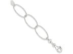 FJC Finejewelers Sterling Silver Polished And Textured Oval Link Bracelet