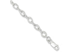 FJC Finejewelers Sterling Silver Polished And Textured Fancy Bracelet