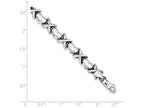FJC Finejewelers Sterling Silver Rhodium Polished And Brushed X's And Hearts Bracelet