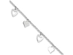 FJC Finejewelers Sterling Silver Polished Heart Bracelet