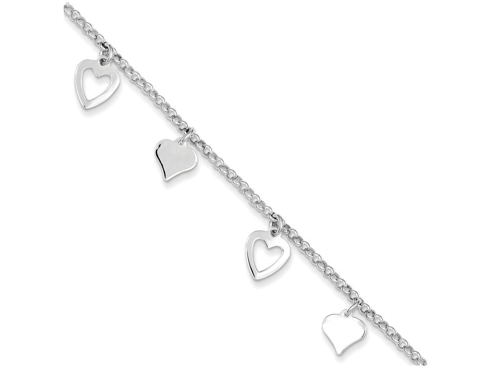 FJC Finejewelers Sterling Silver Polished Heart Bracelet