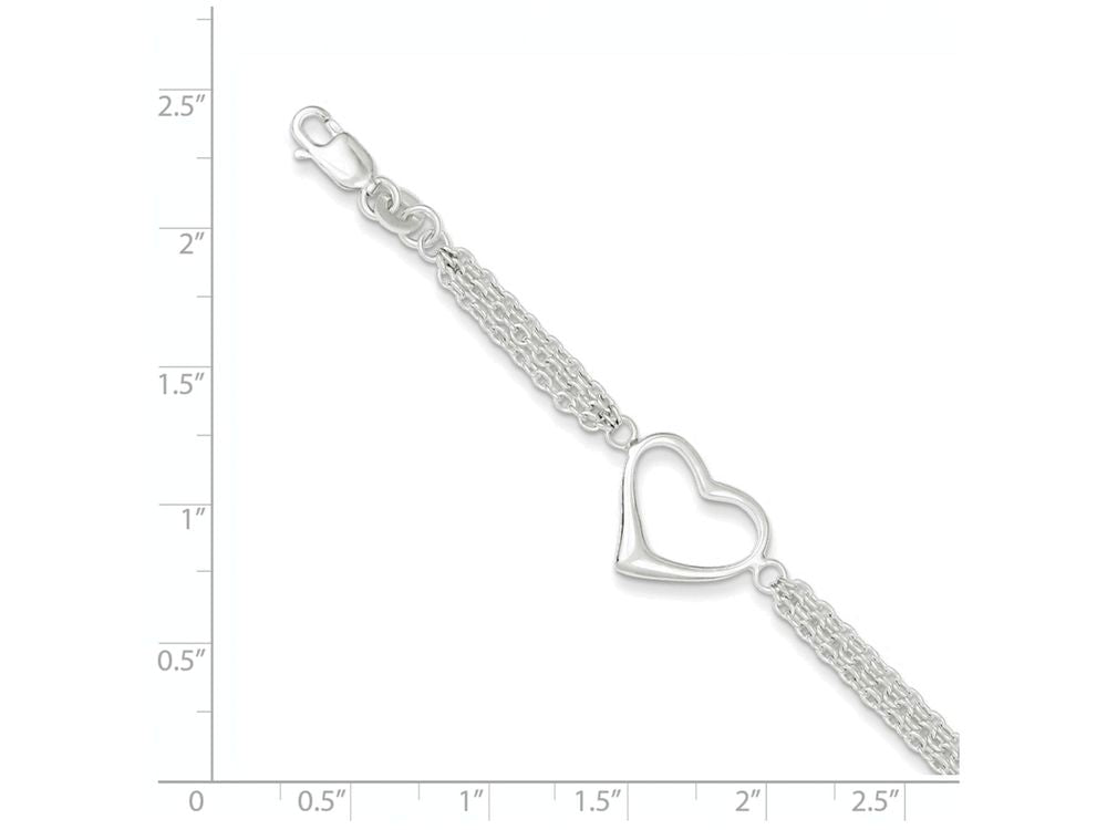 FJC Finejewelers Sterling Silver Heart Bracelet