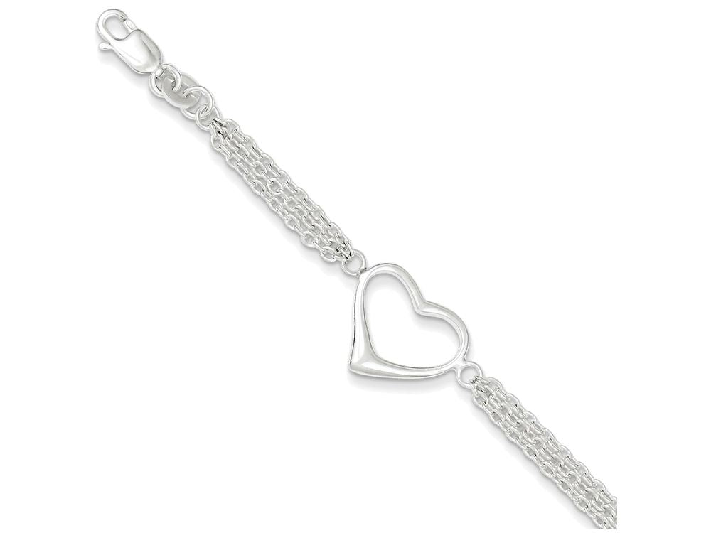 FJC Finejewelers Sterling Silver Heart Bracelet
