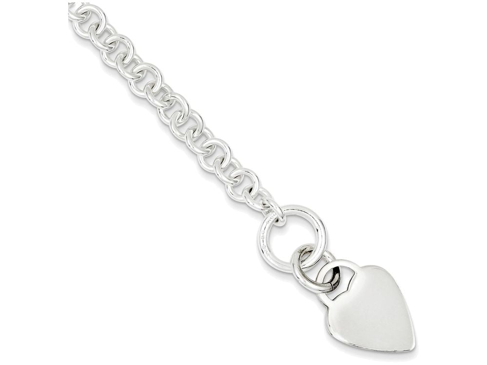 FJC Finejewelers Sterling Silver Polished Heart Bracelet