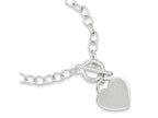FJC Finejewelers Sterling Silver Oval Link Heart Bracelet