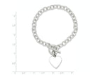 FJC Finejewelers Sterling Silver Polished Heart Charm Bracelet