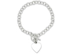 FJC Finejewelers Sterling Silver Polished Heart Charm Bracelet