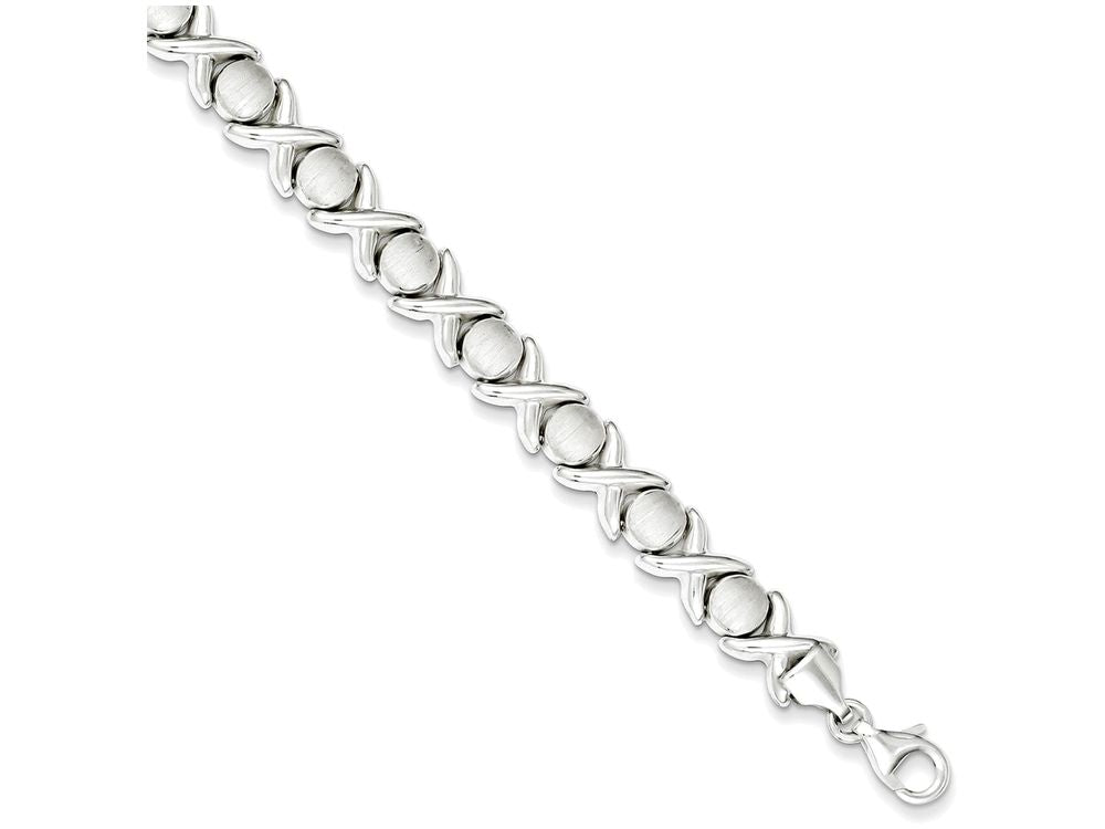 FJC Finejewelers Sterling Silver Polished And Satin X And O Bracelet