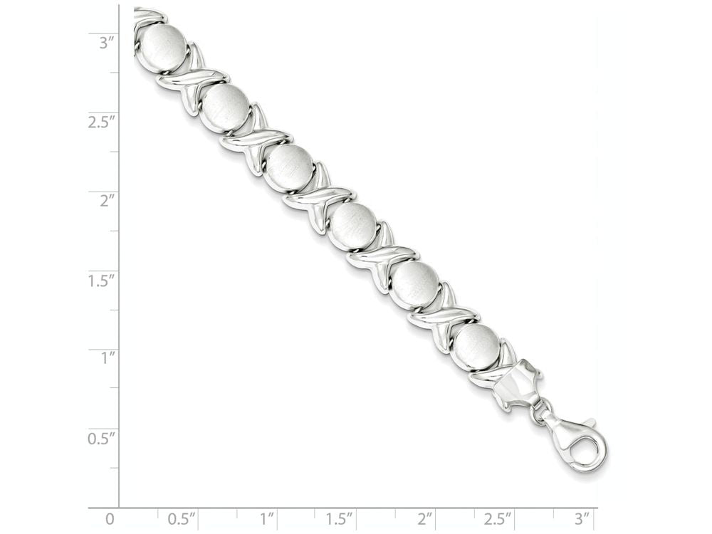 FJC Finejewelers Sterling Silver Polished And Satin X And O Bracelet