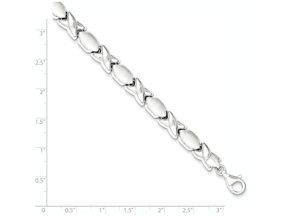 FJC Finejewelers Sterling Silver Polished And Satin X And O Bracelet