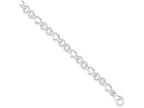 FJC Finejewelers Sterling Silver Polished And Brushed Hearts And Circles Bracelet