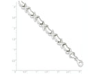 FJC Finejewelers Sterling Silver Polished And Satin X And Hearts Bracelet