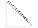 FJC Finejewelers Sterling Silver Rhodium Polished And Brushed X's And O's Bracelet