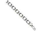 FJC Finejewelers Sterling Silver Rhodium Polished And Brushed X's And O's Bracelet