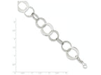 FJC Finejewelers Sterling Silver Polished And Textured Circle Link Bracelet
