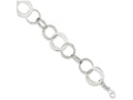 FJC Finejewelers Sterling Silver Polished And Textured Circle Link Bracelet
