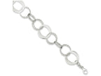 FJC Finejewelers Sterling Silver Polished And Textured Circle Link Bracelet