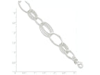 FJC Finejewelers Sterling Silver Polished And Textured Oval Link Bracelet