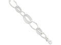 FJC Finejewelers Sterling Silver Polished And Textured Oval Link Bracelet