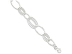FJC Finejewelers Sterling Silver Polished And Textured Oval Link Bracelet