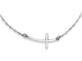 FJC Finejewelers Sterling Silver Large Sideways Curved Cross Necklace