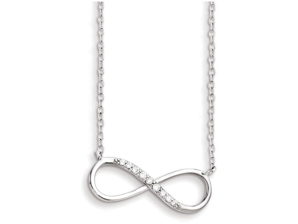FJC Finejewelers Sterling Silver With CZ Infinity Symbol W/ 2 In Ext Necklace