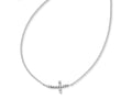 FJC Finejewelers Sterling Silver With CZ Offset Sideways Cross W/ 2 In Ext Necklace