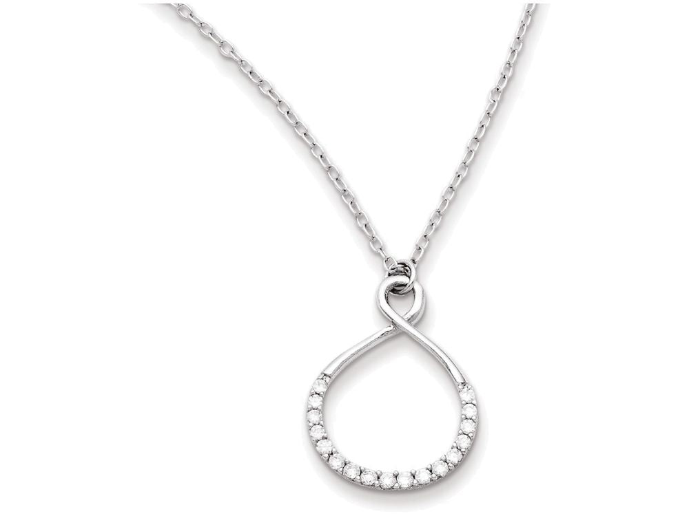 FJC Finejewelers Sterling Silver With CZ Infinity Symbol W/ 2 In Ext Necklace