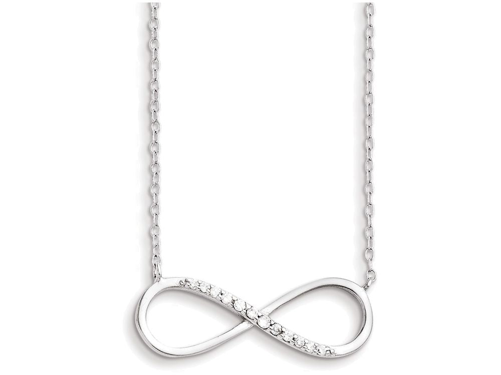 FJC Finejewelers Sterling Silver With CZ Infinity Symbol W/ 2 In Ext Necklace
