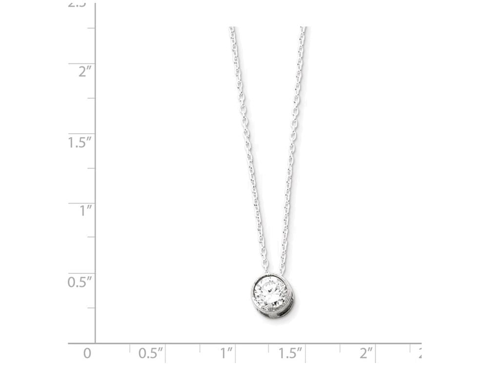 FJC Finejewelers Sterling Silver Cubic Zirconia Pendant On 16 Chain Necklace